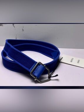NWT Bottega Veneta Cobalt Blue Webbing Belt 90cm